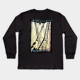 Between Two Masts Kids Long Sleeve T-Shirt